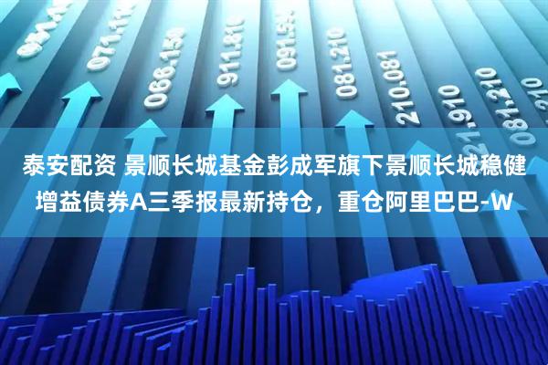 泰安配资 景顺长城基金彭成军旗下景顺长城稳健增益债券A三季报最新持仓，重仓阿里巴巴-W